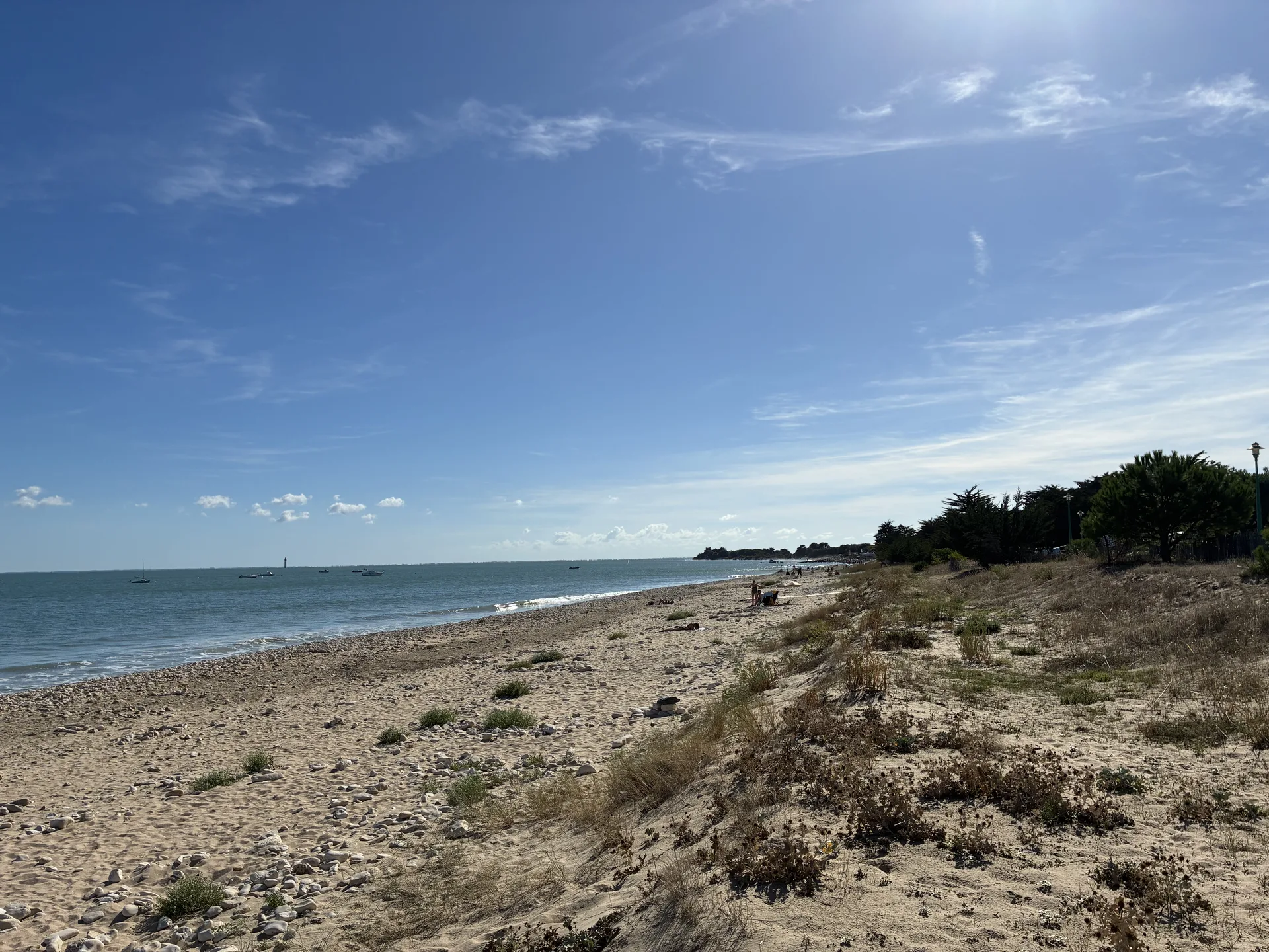 Dunes et plage de Rivedoux-Plage face à la mer, Île de Ré